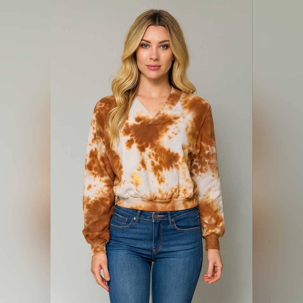 NWOT Mate The Label Ginger Tie Dye Crop Sweatshirt
